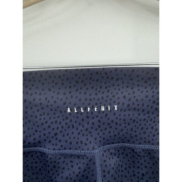 All Fenix Legging Women Small Navy Blue Spotted Animal Print 7/8 Ankle Athletic - Picture 5 of 7